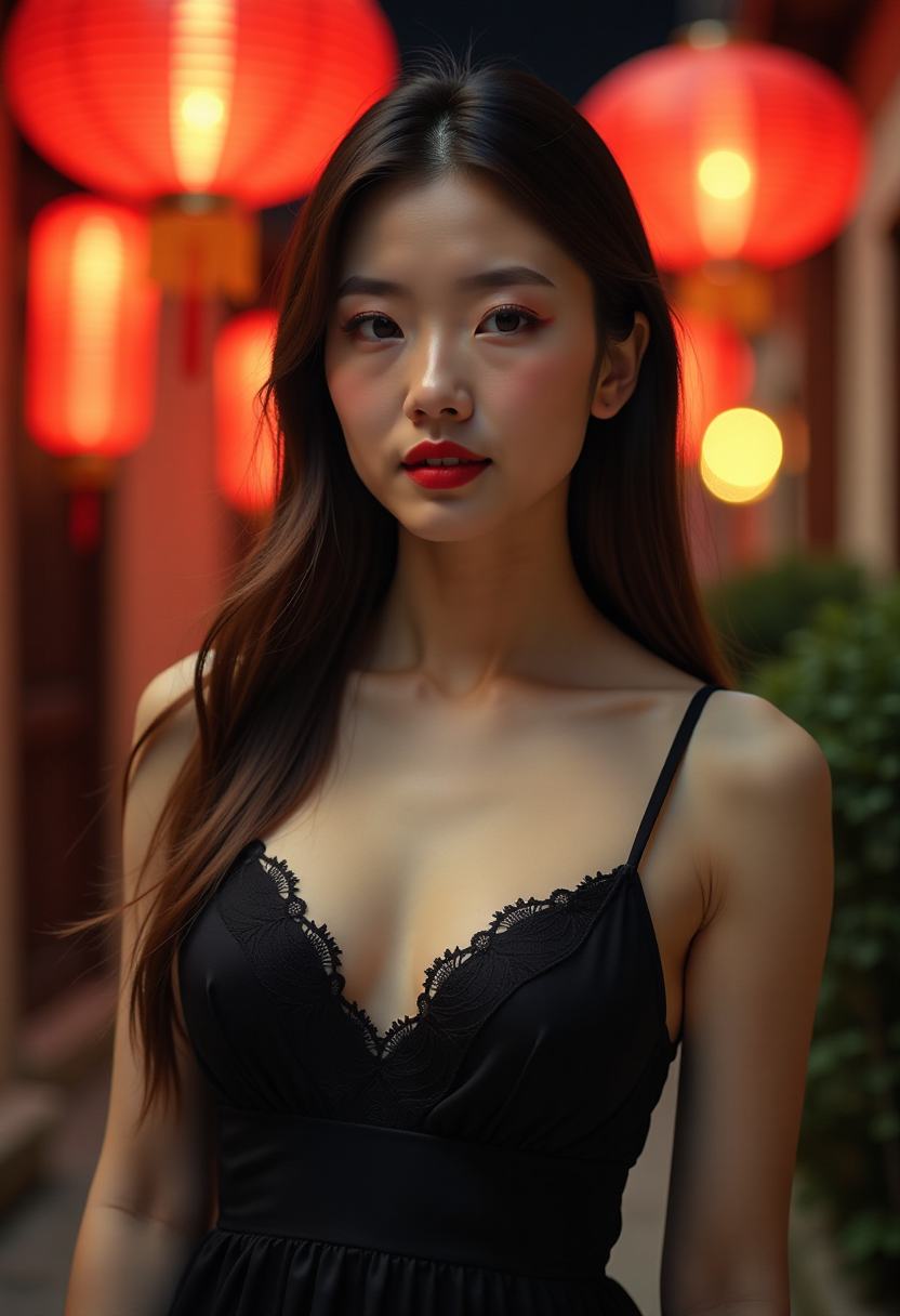 暮色黄昏电车行